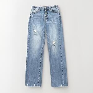 Eunina Jeans Woman’s Size 1 Ally Button Fly Ultra High Rise Straight Crop 26x25